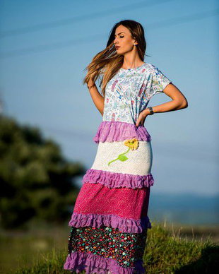 rochie  flu- flu cu volane