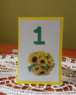 Numar de masa cu floarea soarelui