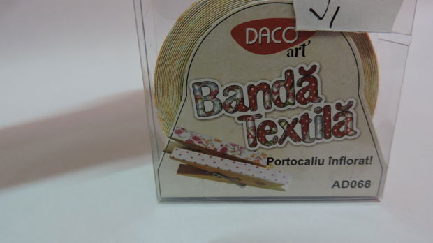 Banda textila adeziva-Portocaliu inflorat