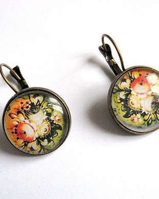 cercei cu motiv  floral 29031