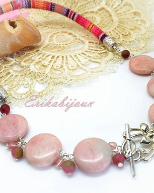 Colier opal roz