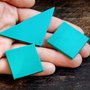 Lino-block - forme geometrice cauciuc teal pentru linogravura - stampile - sabloane  - etc