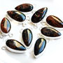 Pandant mahogany  obsidian - in rama argintata