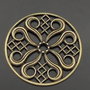 9655 - (1buc) Element decorativ / ornament / pandantiv / mandala / disc, aliaj metalic aspect bronz, 43x43mm