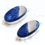 Conector masiv Lapis Lazuli in rama argintata