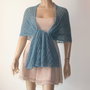 Sal tricotat, crosetat  mohair albastru