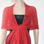 Sal tricotat, crosetat  mohair rosu
