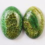 9557 - (2buc) Cabochon, agata crackle, oval, 30x20x7mm