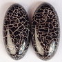 9544 - (2buc) Cabochon, agata crackle, oval, 30x15x6mm