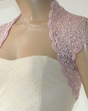 Bolero tricotat roz prafuit