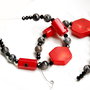Lot margele - coral, spinel, larvikit