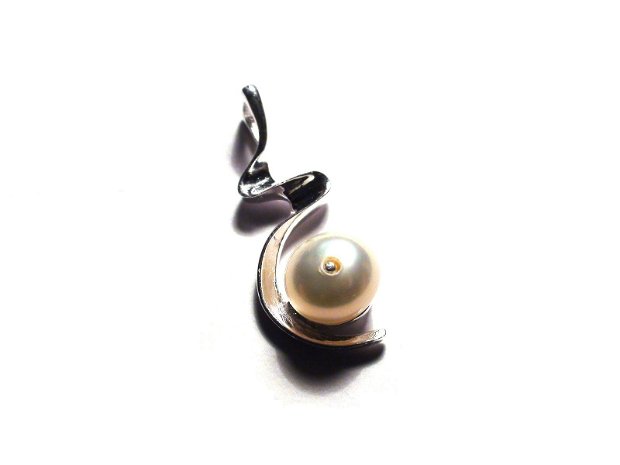 Pandantiv delicat din Argint 925 si Perla de cultura - PA347 - Cadou romantic, colier perle albe, pandantiv perla alba, cadou pentru ea, bijuterii mireasa, colier mireasa
