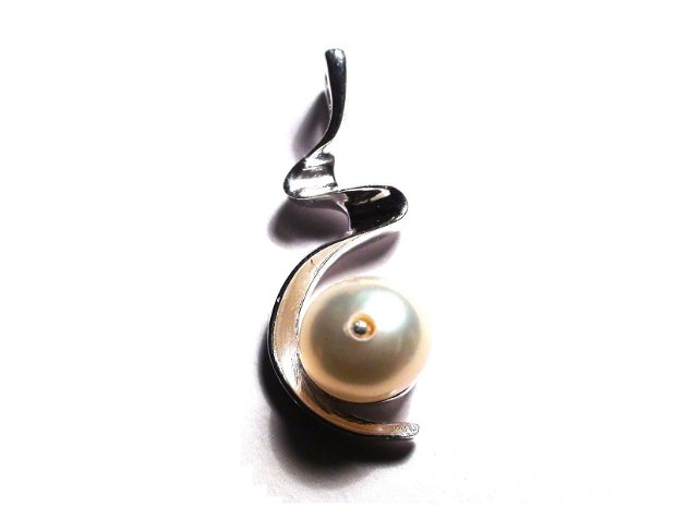 Pandantiv delicat din Argint 925 si Perla de cultura - PA347 - Cadou romantic, colier perle albe, pandantiv perla alba, cadou pentru ea, bijuterii mireasa, colier mireasa