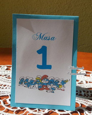 Numar de masa cu Strumfi
