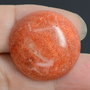 9279 - Cabochon, coral poros, rosu caramiziu, 24x8mm