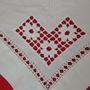 Servet rustic cu ajur si monogram