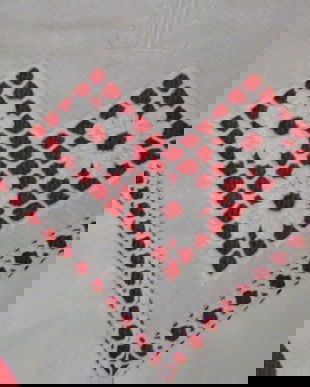 Servet rustic cu ajur si monogram