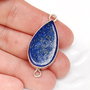 Conector lacrima cu Lapis Lazuli in rama argintata