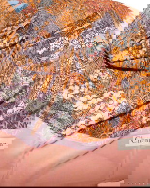 CHRISTIAN DIOR ,  ESARFA VINTAGE MATASE NATURALA   SPECTACULOASA