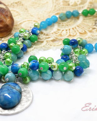 Colier blue agat