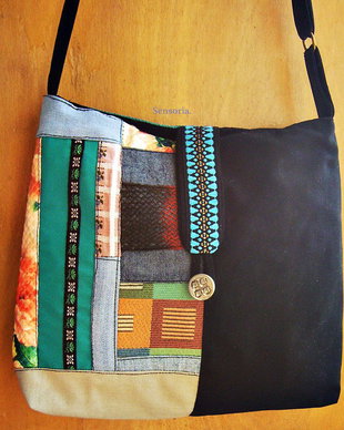 geanta negru & multicolor
