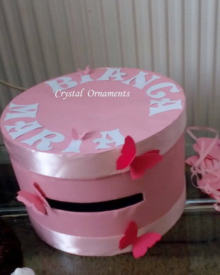 Cutie de dar botez fluturi