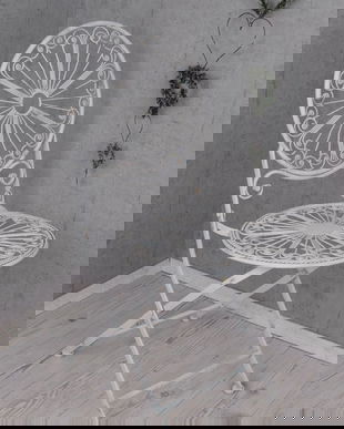 SCAUN SHABBY CHIC DIN FIER FORJAT ANTIK WHITE