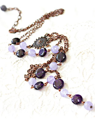 Colier Flori violet
