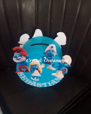 Cutie de dar botez Strumf / cutie de dar Strunfi