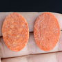 9258 - (2buc) Cabochon, coral poros, rosu caramiziu, 30x20x2mm
