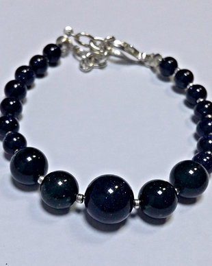 Bratara green si blue goldstone