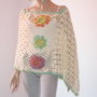Poncho crosetat crem