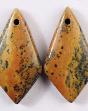 9620 - SET (2buc) Pandantiv, jasp chohua, romb, 25x13x4mm