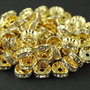 Distantiere rhinestone aurii cu cristale