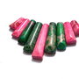 Set pandant green pink jasp