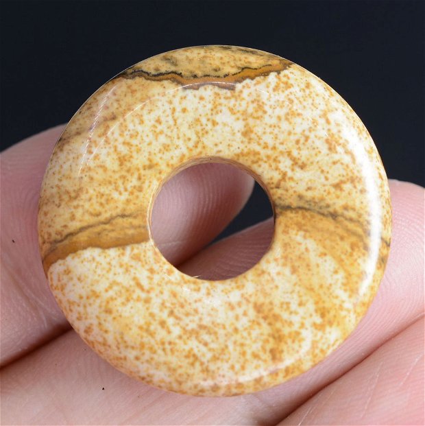 9301 - Pandantiv, donut, jasp picture, 29x5mm