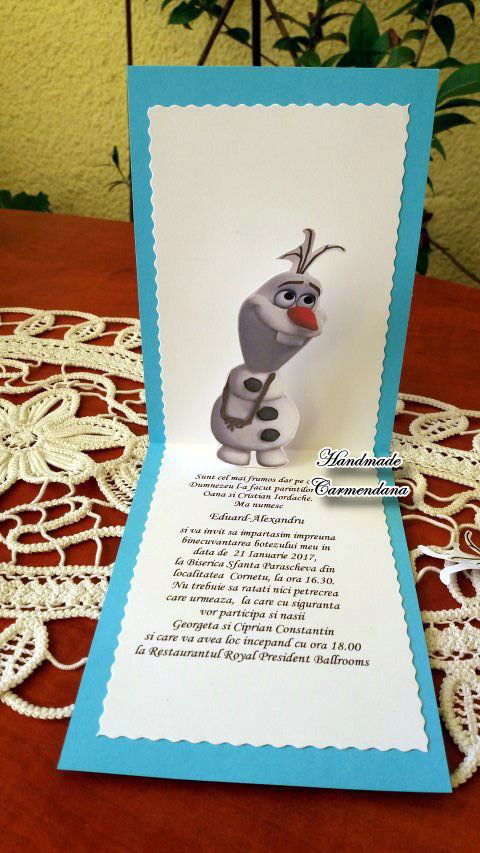 Invitatie 3D Olaf