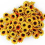 9707 - (100buc) Flori decorative, floarea soarelui, material textil, aprox.38mm
