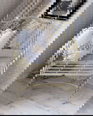 BANCUTA SHABBY CHIC DIN FIER FORJAT ANTIK WHITE