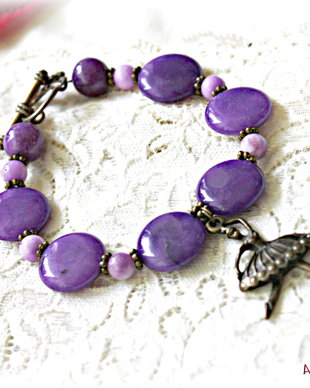 Colier bratara Balerina cu jad violet