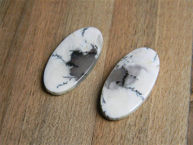 Pereche cabosoane opal dendritic (C15)