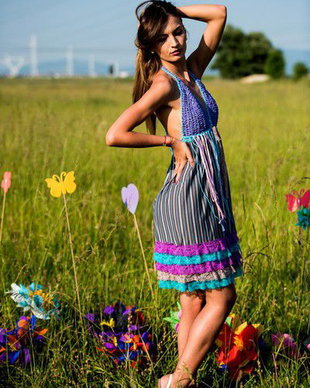 rochie cu putin mov