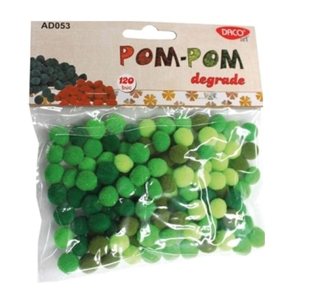 Pom-Pon degrade verde 10mm
