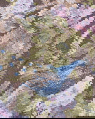 Fata de masa cu pauni