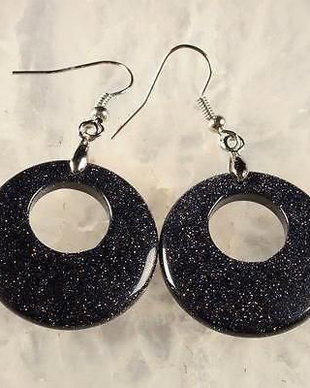 9341 - SET Pandantive, donut, piatra soarelui, 28x28x4mm