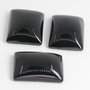 9344 - (3buc) Cabochon, agata neagra, dreptunghi, 19x14x6mm