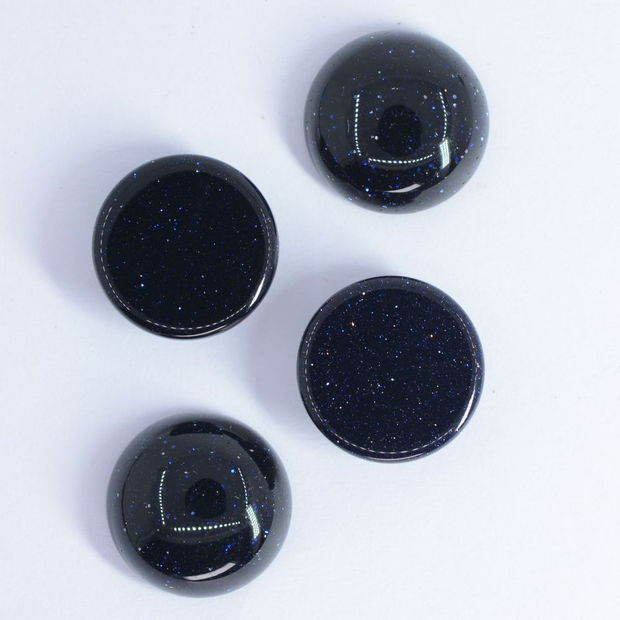 9298 - (4buc) Cabochon, piatra soarelui, rotund, 12x5mm