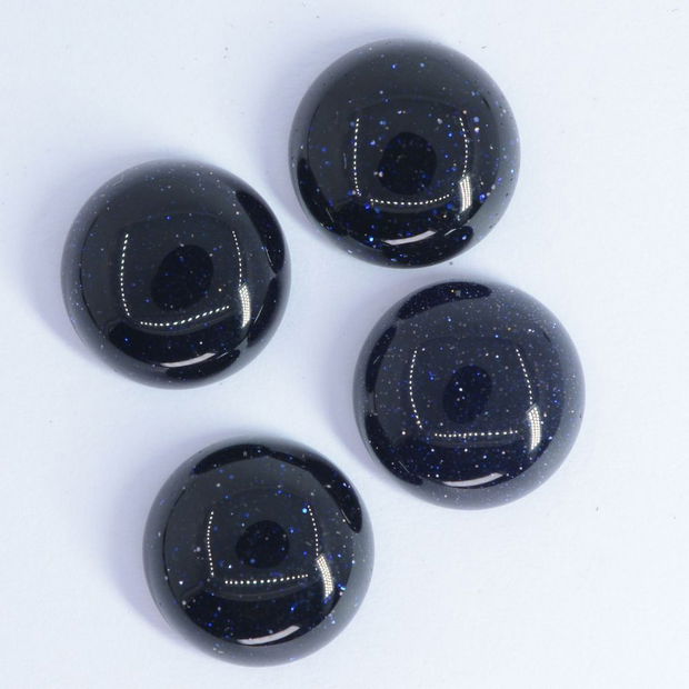 9298 - (4buc) Cabochon, piatra soarelui, rotund, 12x5mm