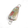 Conector ruby fuchsite  in rama argintata