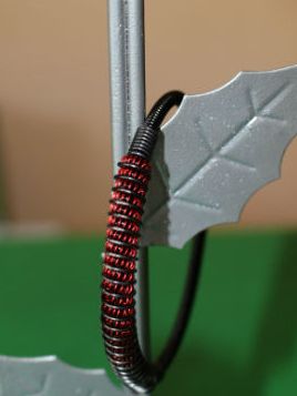 bratara din sarma de cupru nontarnish/bratara barbateasca/bratara unisex/bratara dama - rosu si negru